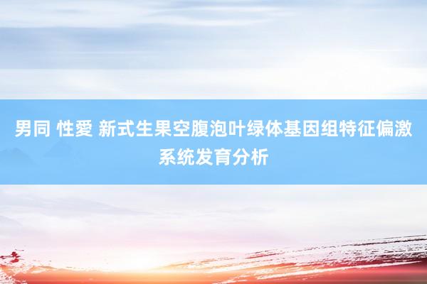 男同 性愛 新式生果空腹泡叶绿体基因组特征偏激系统发育分析