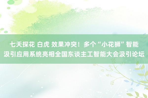 七天探花 白虎 效果冲突！多个“小花狮”智能汲引应用系统亮相全国东谈主工智能大会汲引论坛